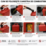 Canistră Plastic 5L pentru Combustibil și Lichide, cu Pâlnie Flexibilă și Mâner Ergonomic, Recipient Portabil pentru Transport Carburant, Roșu - imagine 3
